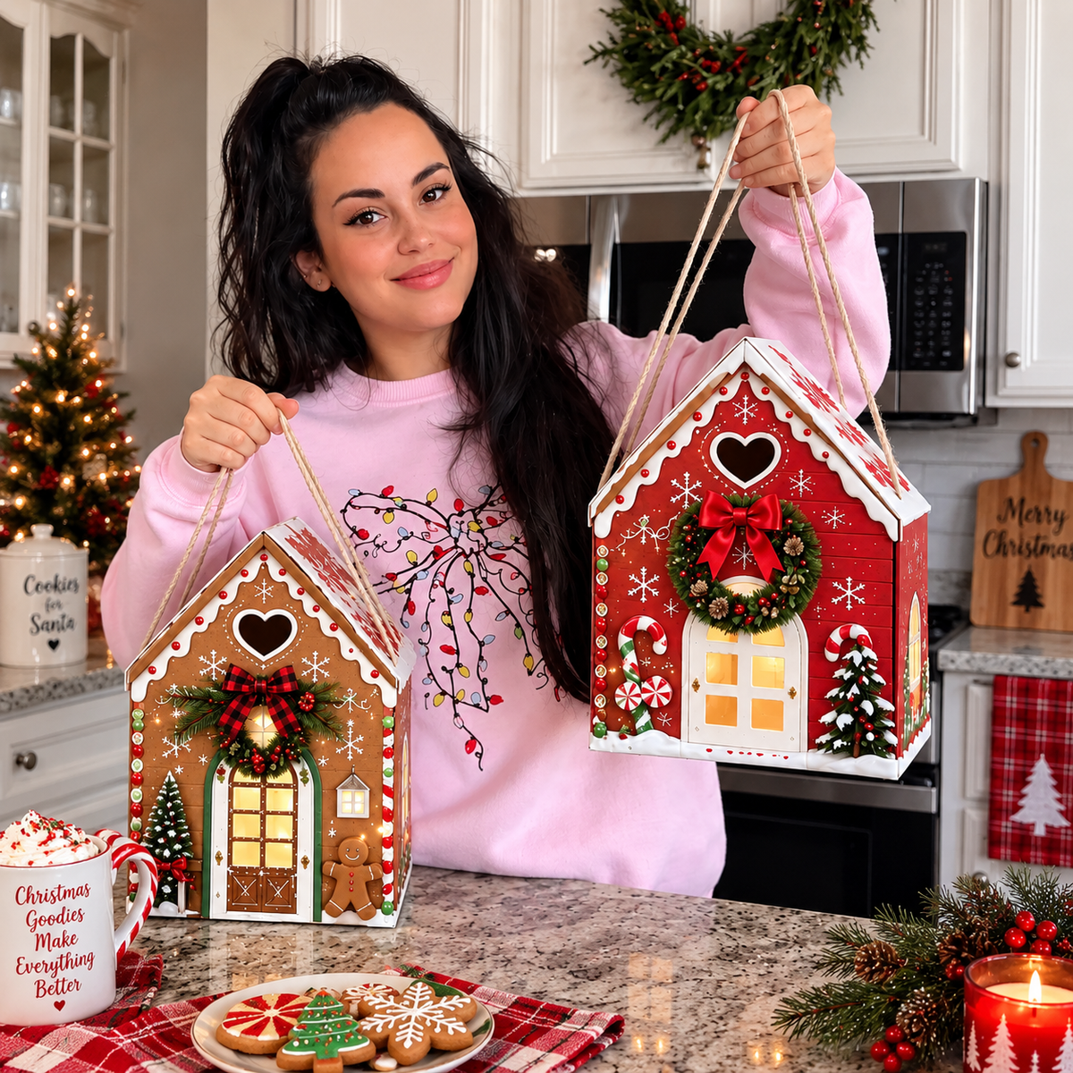 Christmas Magic House Gift Box – Creative 3D Handheld Holiday Gift Packaging