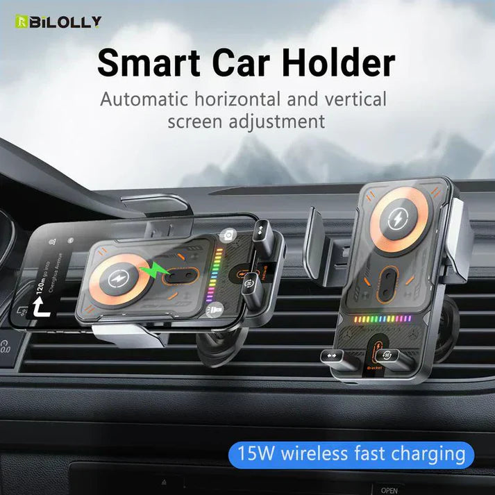 ✨2-in-1 Smart Car Phone Holder With Swivel Function And Wireless Charger
