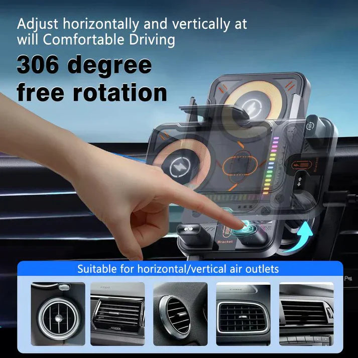✨2-in-1 Smart Car Phone Holder With Swivel Function And Wireless Charger