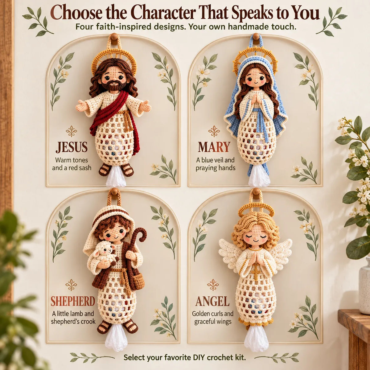 🧶 Beginner-Friendly Blessed Home Crochet Bag Holder DIY Kit ✝️