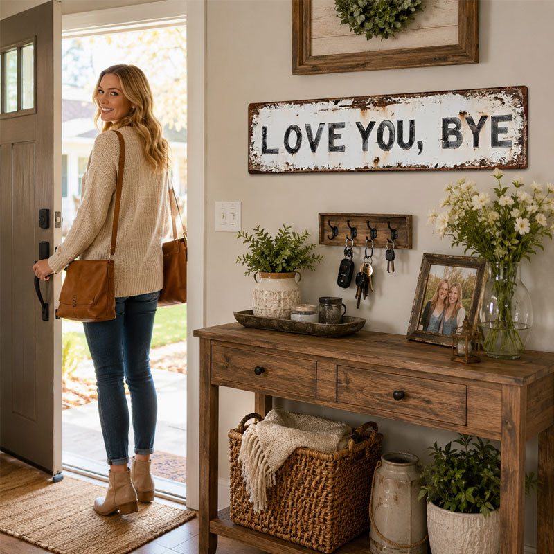 LOVE YOU, BYE – Vintage Metal Wall Sign