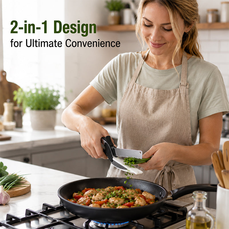 Smart 2-in-1 Kitchen Cutter: Multifunctional Vegetable Chopper & Scissor Board