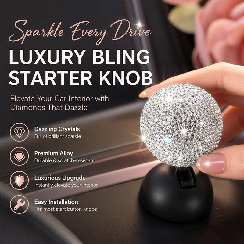 Bling Rhinestone Push Start Button Cover Shifter Style ✨🚗💎
