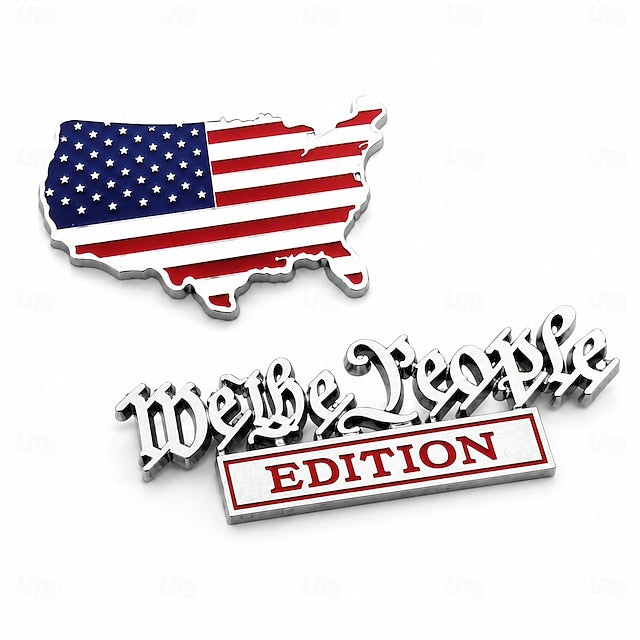 We The People Patriot Flag Edition Car Emblem Metal Badge - Made in America