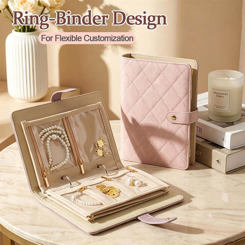 Travel Jewelry Organizer Book – Portable Zippered Jewelry Storage Case