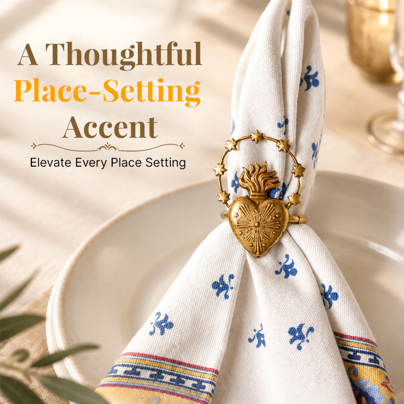 ✝️ Catholic Napkin Rings | Sacred Heart & Virgin Mary Table Decor