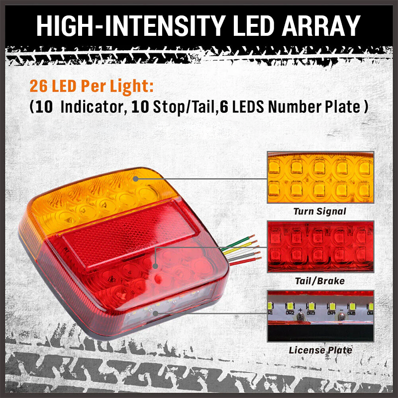 LED Dual-color Square Lights For Trucks And Vans