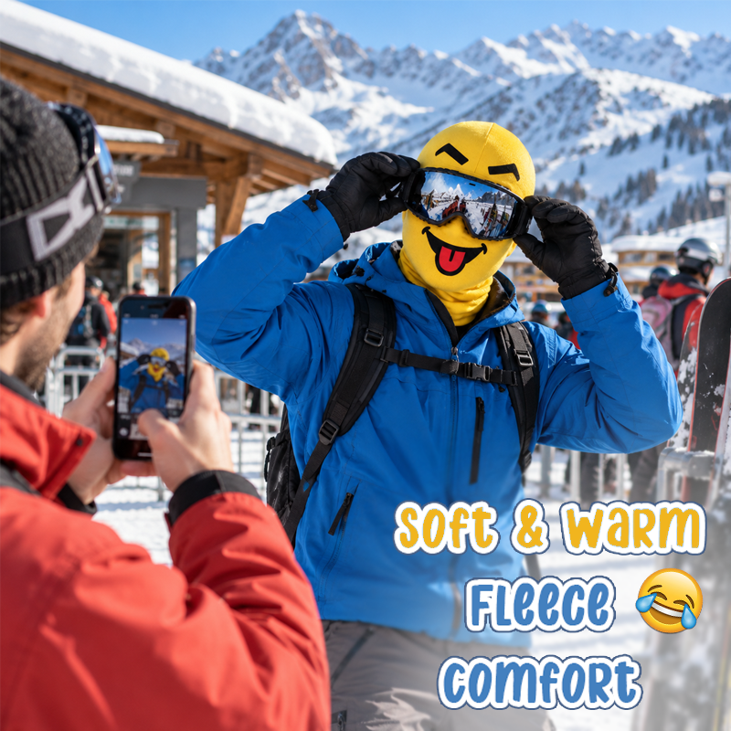 😂 Funny Emoji Fleece Balaclava – Warm Winter Face Mask
