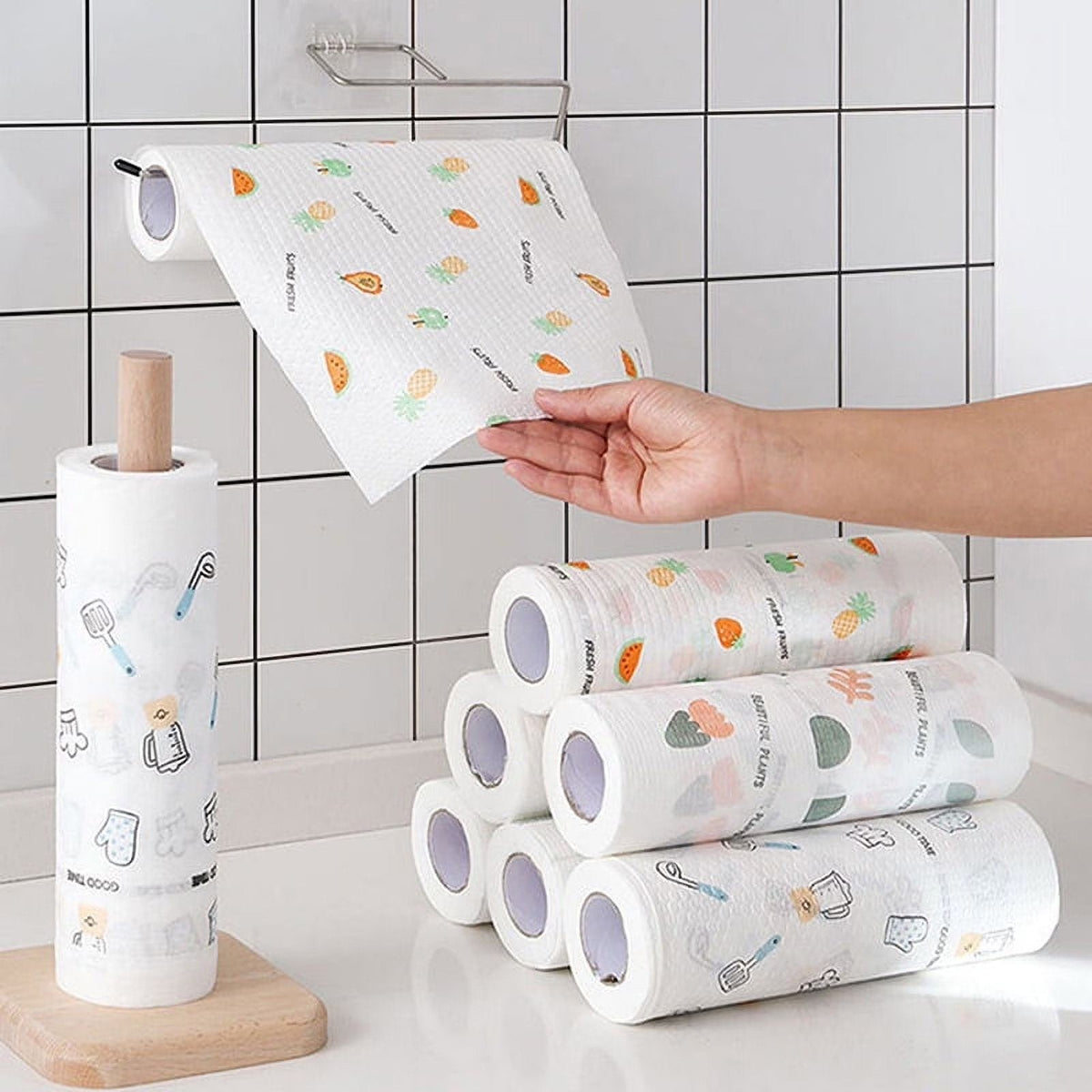🔥 Roll of 50 reusable cleaning cloths – Wash, reuse, and clean more for less money🌿
