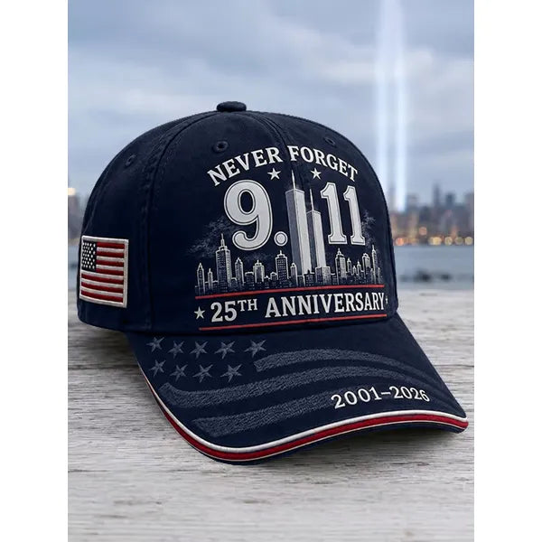 9/11 Never Forget 25th Anniversary Cap – Unisex Patriotic Memorial Hat🧢