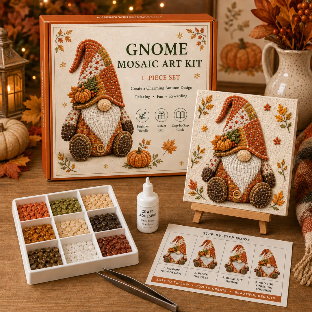 🧩 Gnome Mosaic Art Kit – Create Your Own Charming Handmade Masterpiece