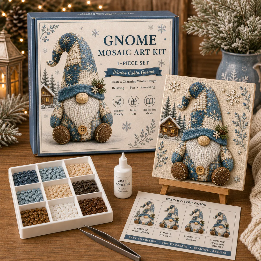 🧩 Gnome Mosaic Art Kit – Create Your Own Charming Handmade Masterpiece
