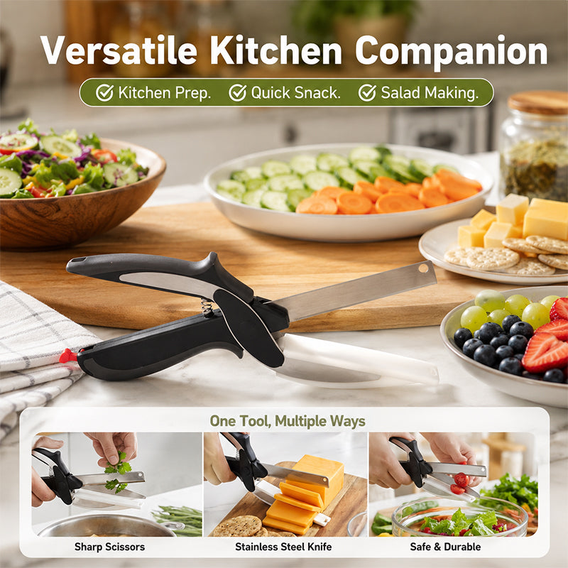 Smart 2-in-1 Kitchen Cutter: Multifunctional Vegetable Chopper & Scissor Board