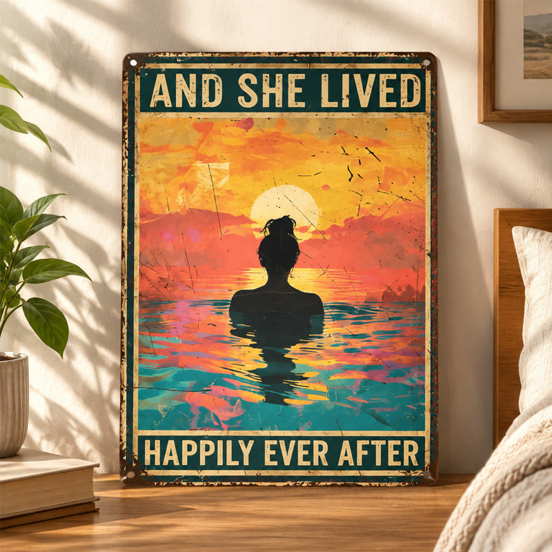 Vintage Sunset Aesthetic Art Sign