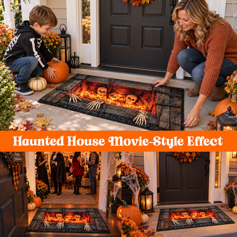 Halloween Skeleton Fireplace Rug