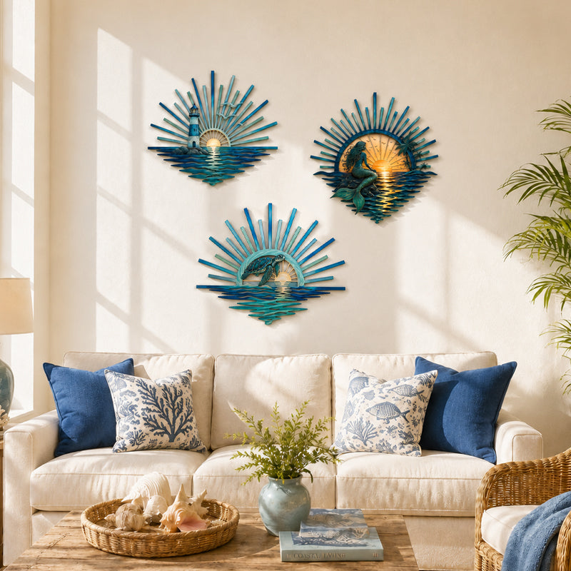 Sunset series ocean wall decoration