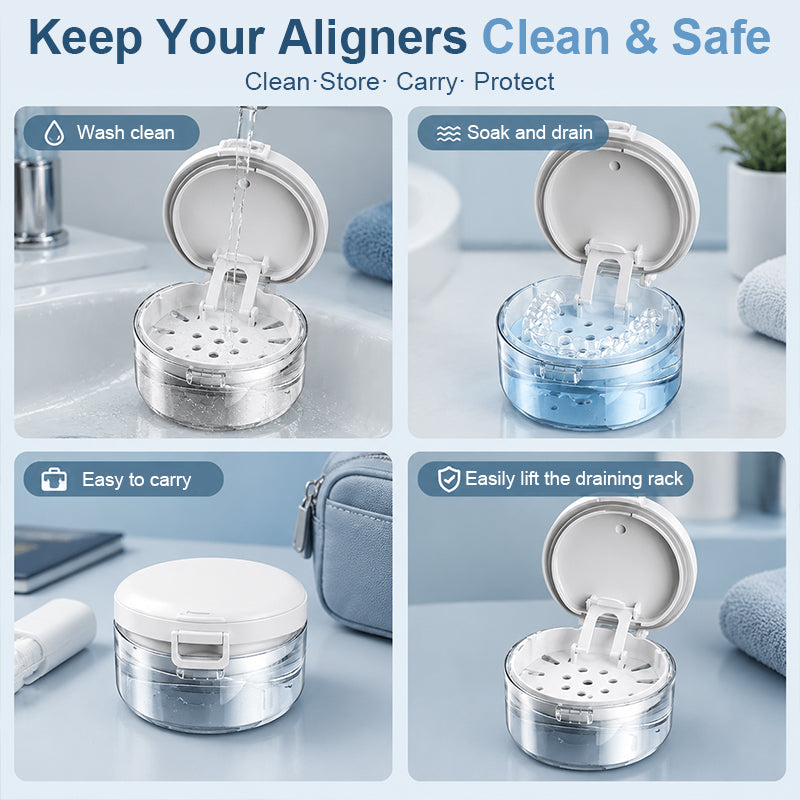 Portable Aligner & Retainer Cleaning Storage Case