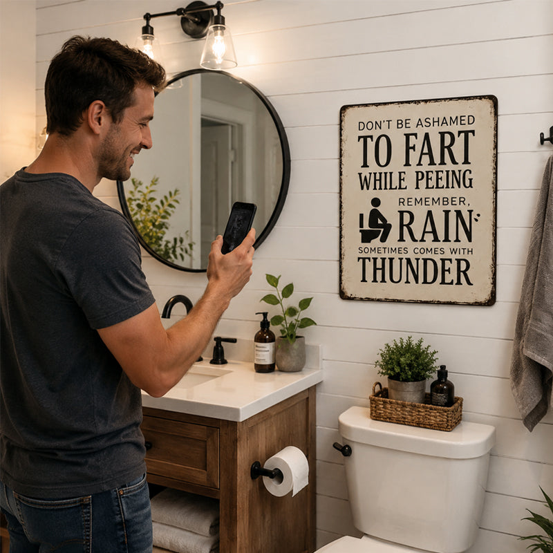 Funny Toilet Iron Sign