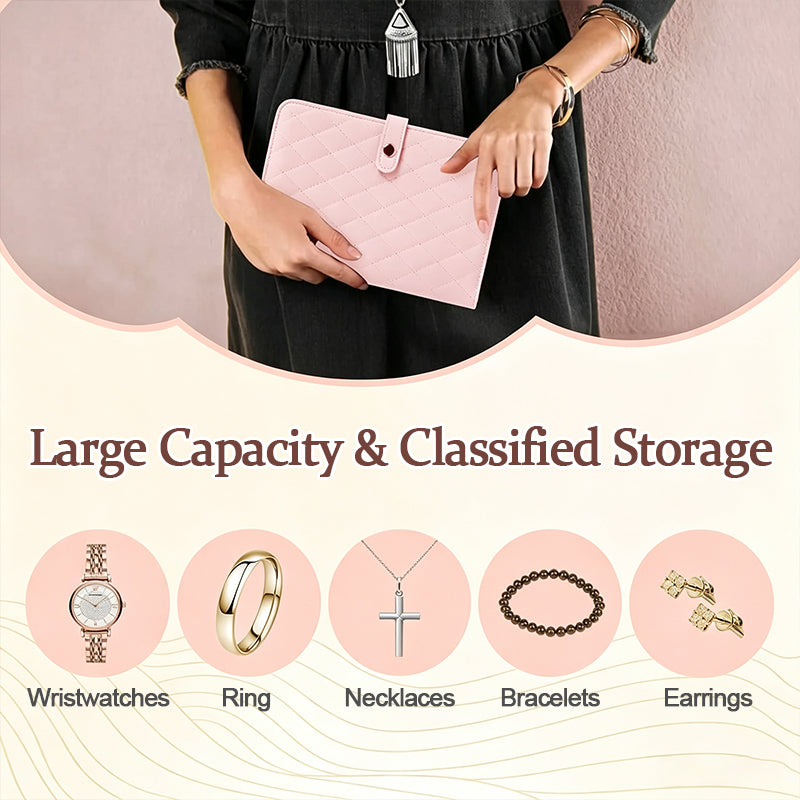 Travel Jewelry Organizer Book – Portable Zippered Jewelry Storage Case