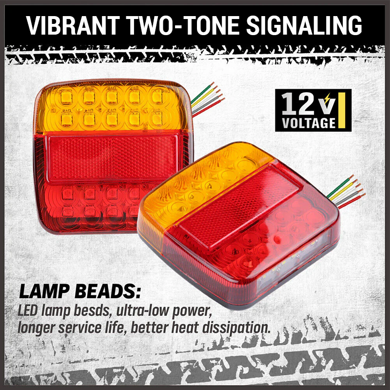 LED Dual-color Square Lights For Trucks And Vans