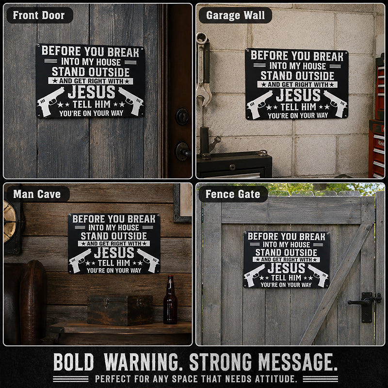 Double Gun Warning Sign
