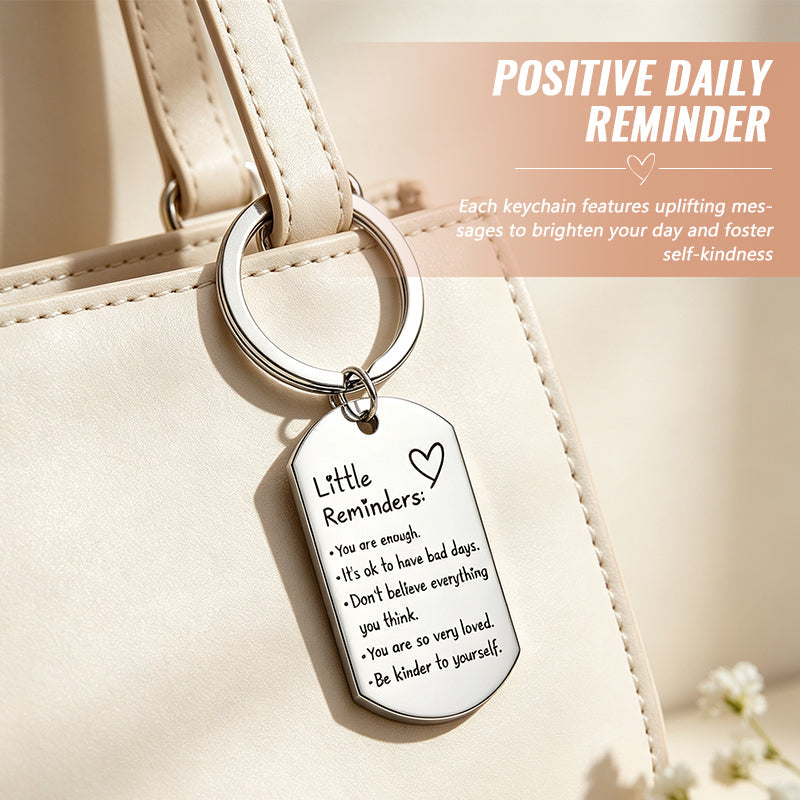 Little Reminders Engraved Keychain - Inspirational Dog Tag Keyring