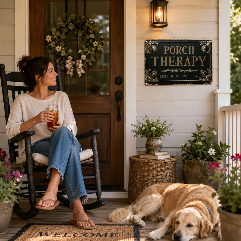 🪑 Porch Therapy Metal Sign