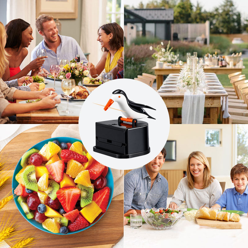 Bird Push-Button Automatic Toothpick Dispenser – Creative Desktop Toothpick Holder