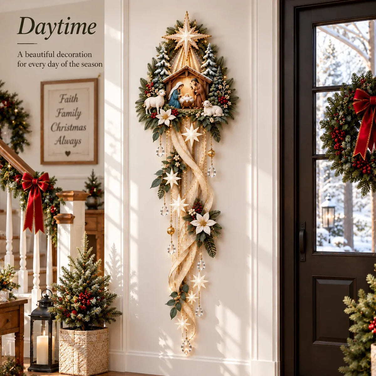 ✝️ Nativity Starfall Wall Light | Warm Golden Bethlehem Glow for Christmas Walls ⭐