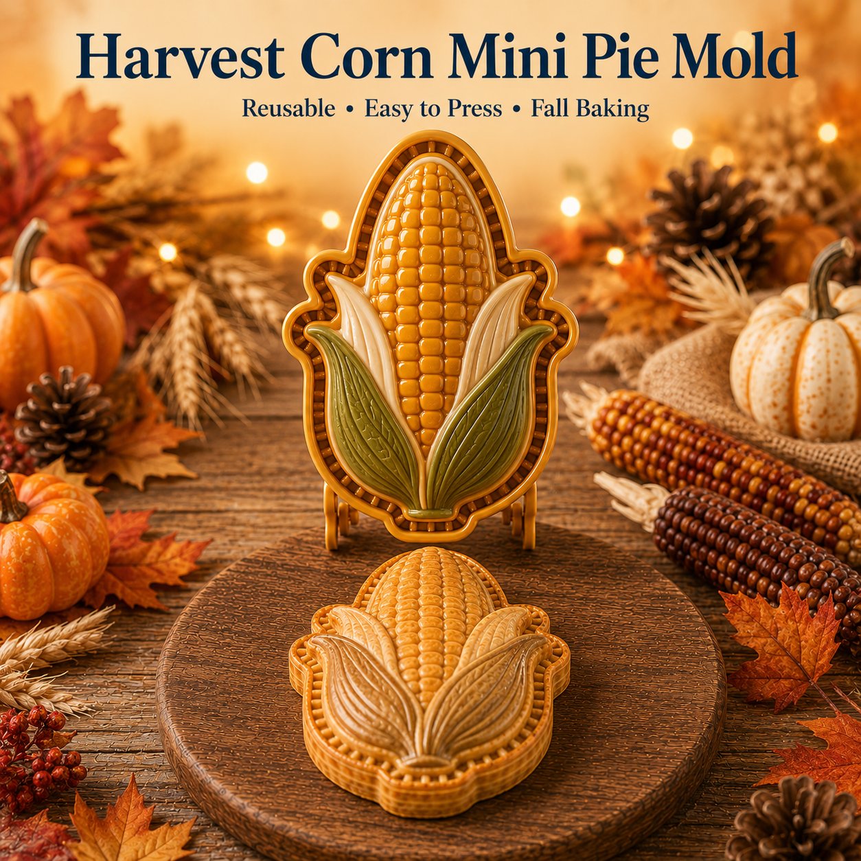 🍂 8-Design Fall Mini Pie Mold Collection | Reusable Embossed Molds for Shaping Detailed Owl, Fox, Turkey, Pumpkin, Acorn & More 🥧✨