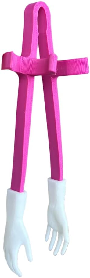 Snack Chopsticks for Clean Hands – No-Mess Finger Tongs for Gaming, Office and more pink and white