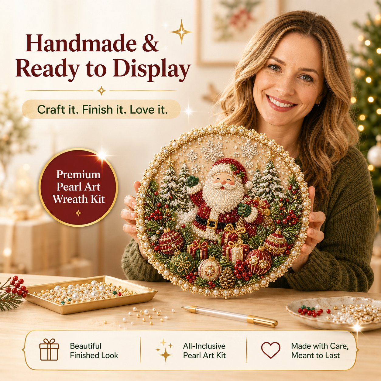 ✨ Four Seasons & Holiday Pearl Art Hanging Wreath Kit 💎