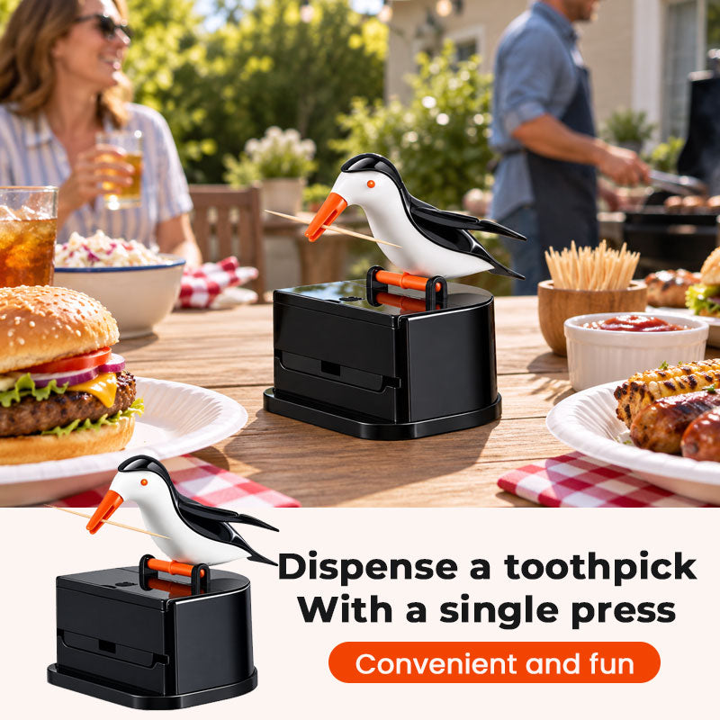 Bird Push-Button Automatic Toothpick Dispenser – Creative Desktop Toothpick Holder