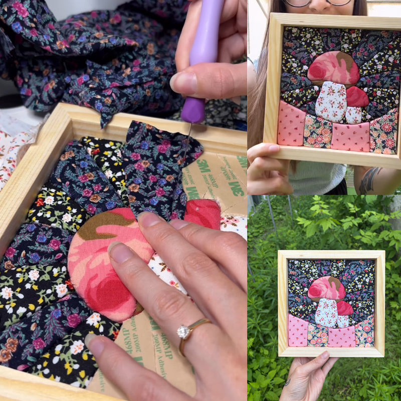 🔥Limited-Time Offer 49% OFF🔥 No-Sew & Cut-Free Fabric Mosaic Wall Art DIY Kit with Frame
