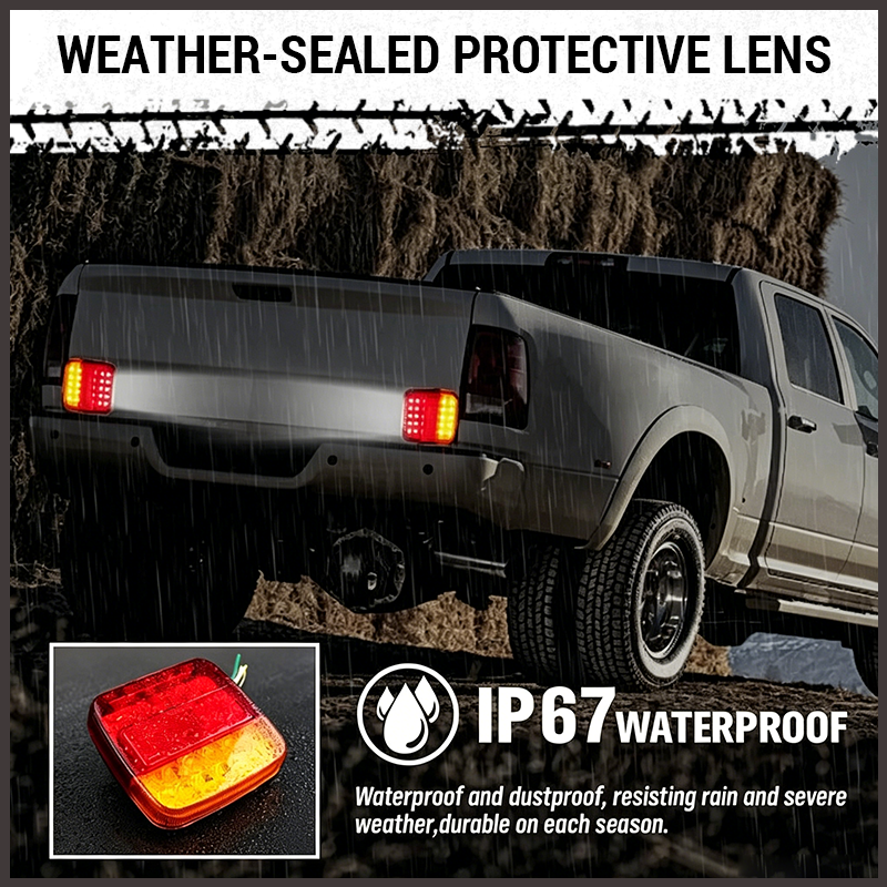 LED Dual-color Square Lights For Trucks And Vans