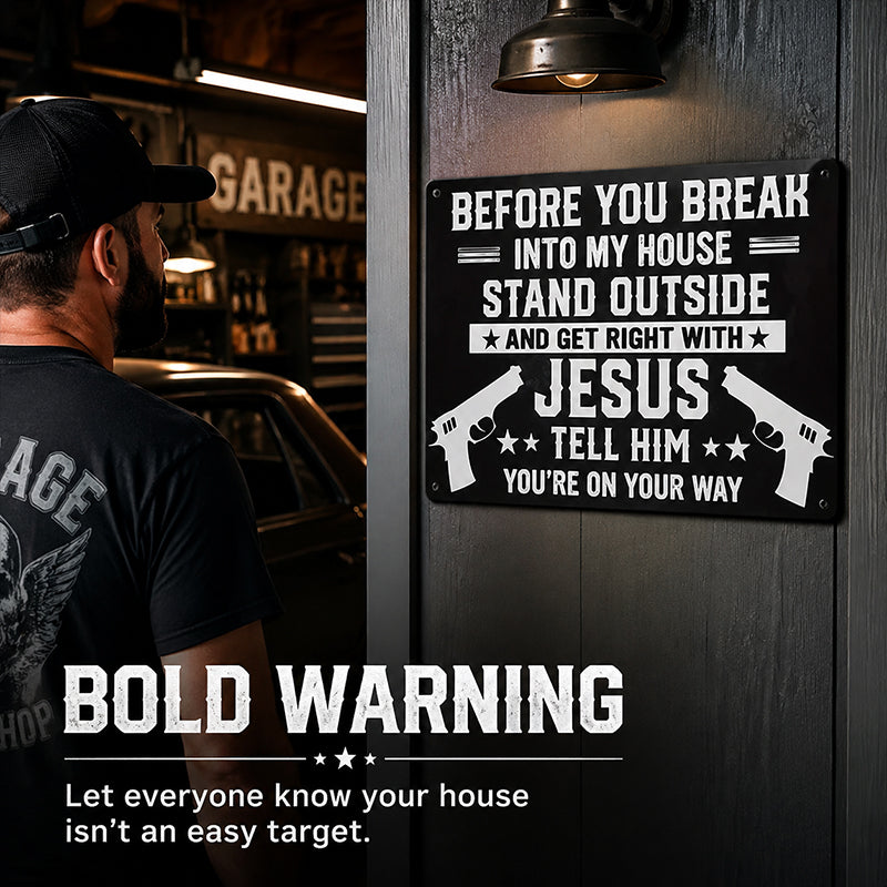 Double Gun Warning Sign