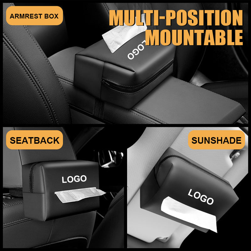 Back-Mounted Car Armrest Box Tissue Bag