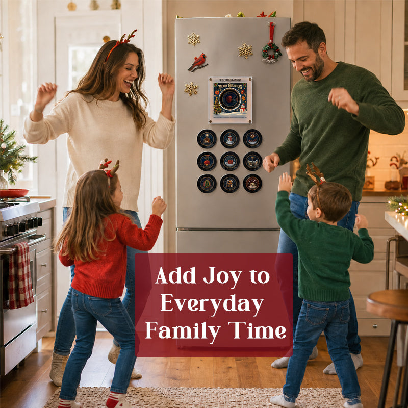 Christmas Music Refrigerator Stickers | 9 Classic Christmas Songs Interactive Holiday Decor