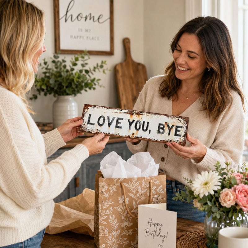 LOVE YOU, BYE – Vintage Metal Wall Sign