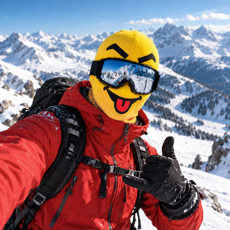 😂 Funny Emoji Fleece Balaclava – Warm Winter Face Mask
