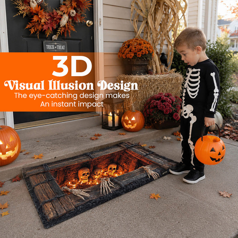 Halloween Skeleton Fireplace Rug