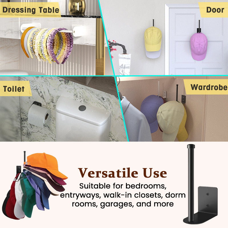 Drill-Free Wall Mounted Hat Rack – Self-Adhesive Baseball Cap Organizer