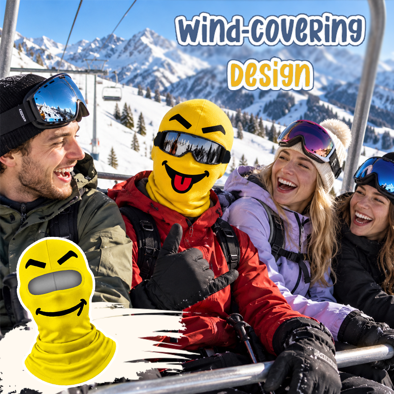 😂 Funny Emoji Fleece Balaclava – Warm Winter Face Mask