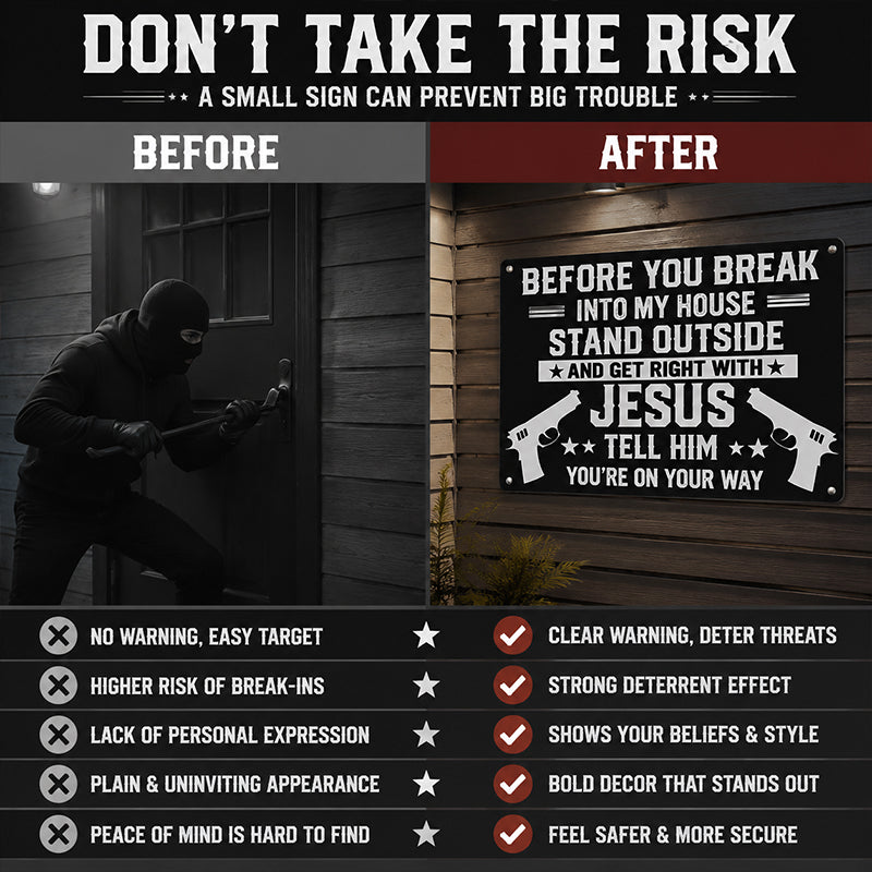 Double Gun Warning Sign