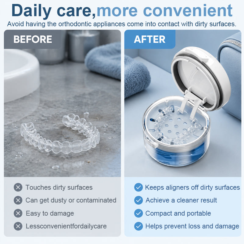 Portable Aligner & Retainer Cleaning Storage Case