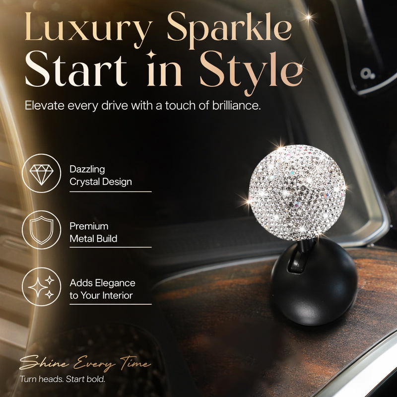 Bling Rhinestone Push Start Button Cover Shifter Style ✨🚗💎