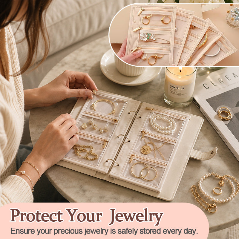 Travel Jewelry Organizer Book – Portable Zippered Jewelry Storage Case
