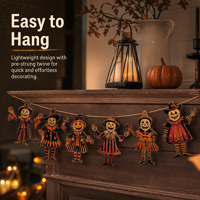 Vintage Halloween Wooden Wall Hanging Set