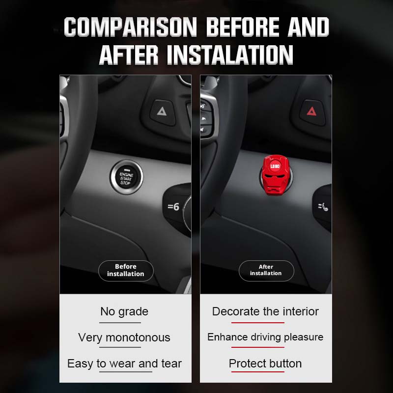 Premium Metal Push-to-Start Button Cover | Hero Edition