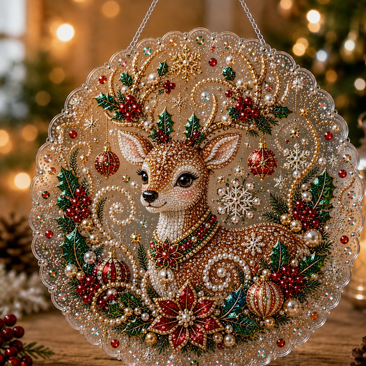 🎄Christmas Pearl Diamond Art Hanging Ornament Kit 🎅💎